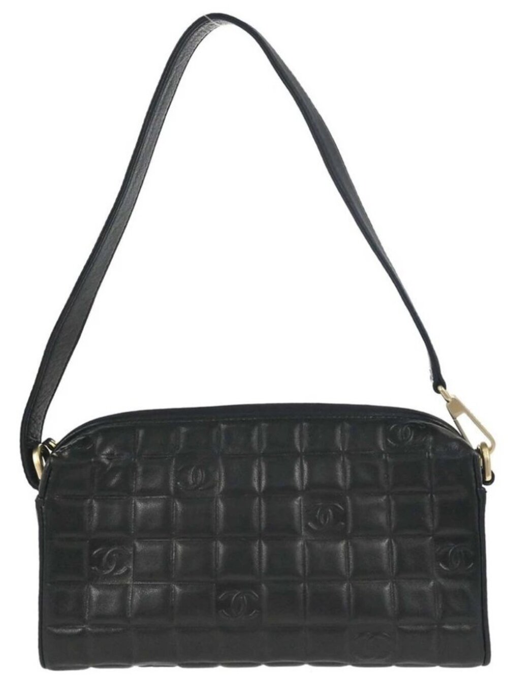 Chanel Black Lambskin Choco Bar Handbag